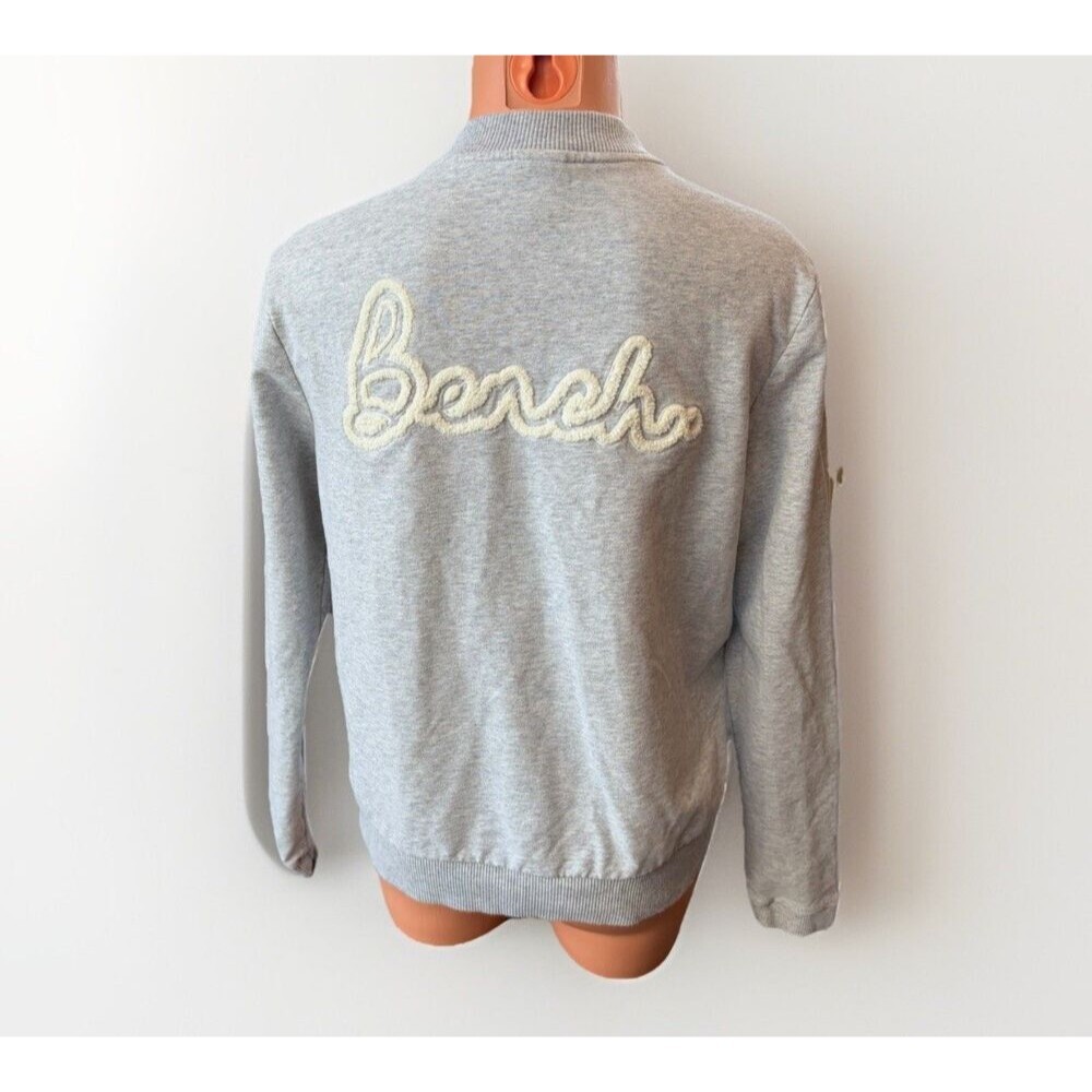 Bench Womens Gray Zip Hoodie Size L Embroidered Soft Athletic